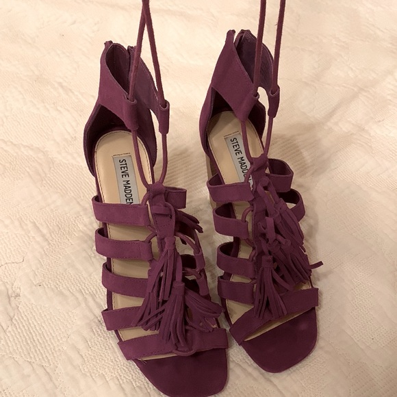 COPY - Purple Tie Up Steve Madden Heels - Picture 2 of 3